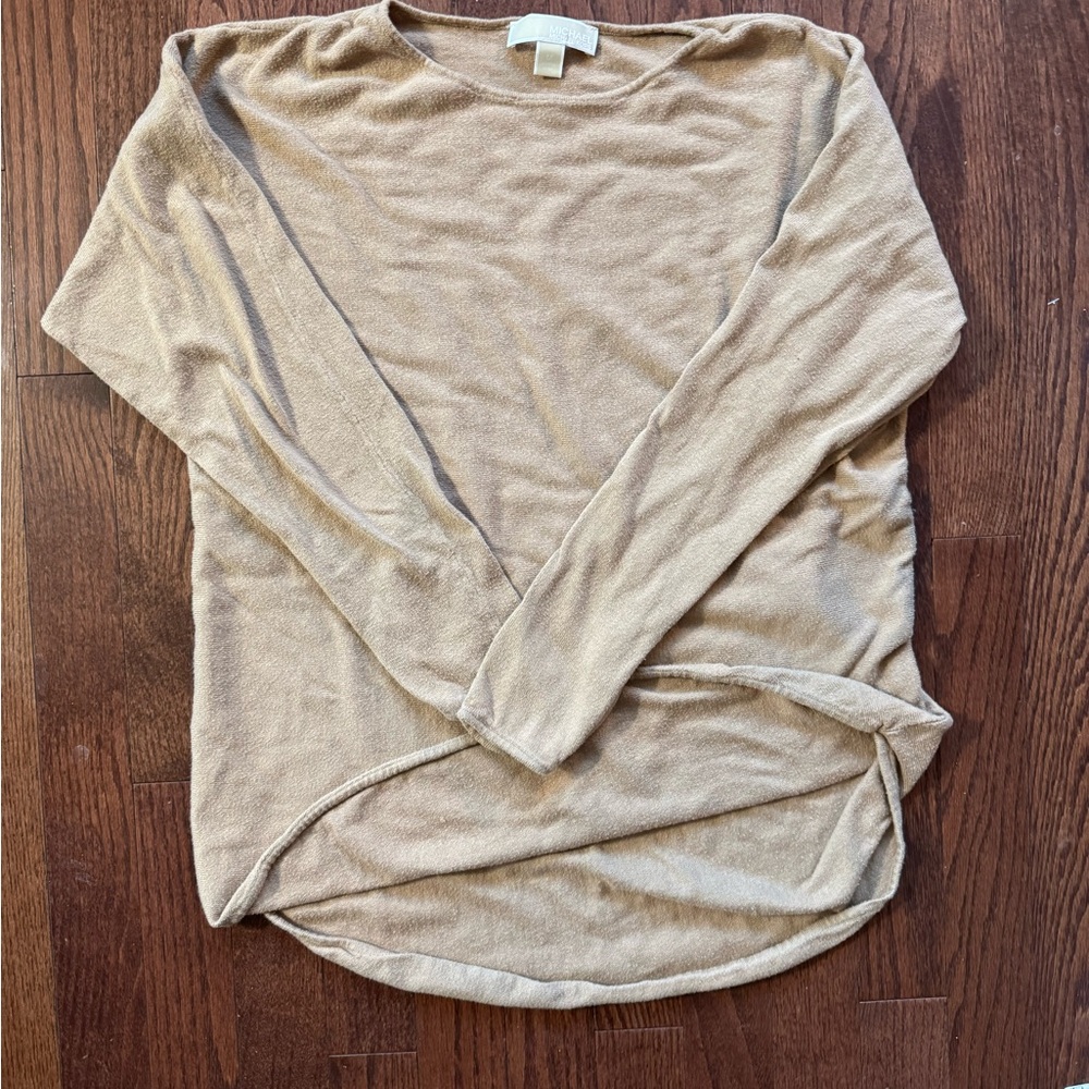 MICHAEL Michael Kors Cream Asymmetrical Long Sleeve T-Shirt